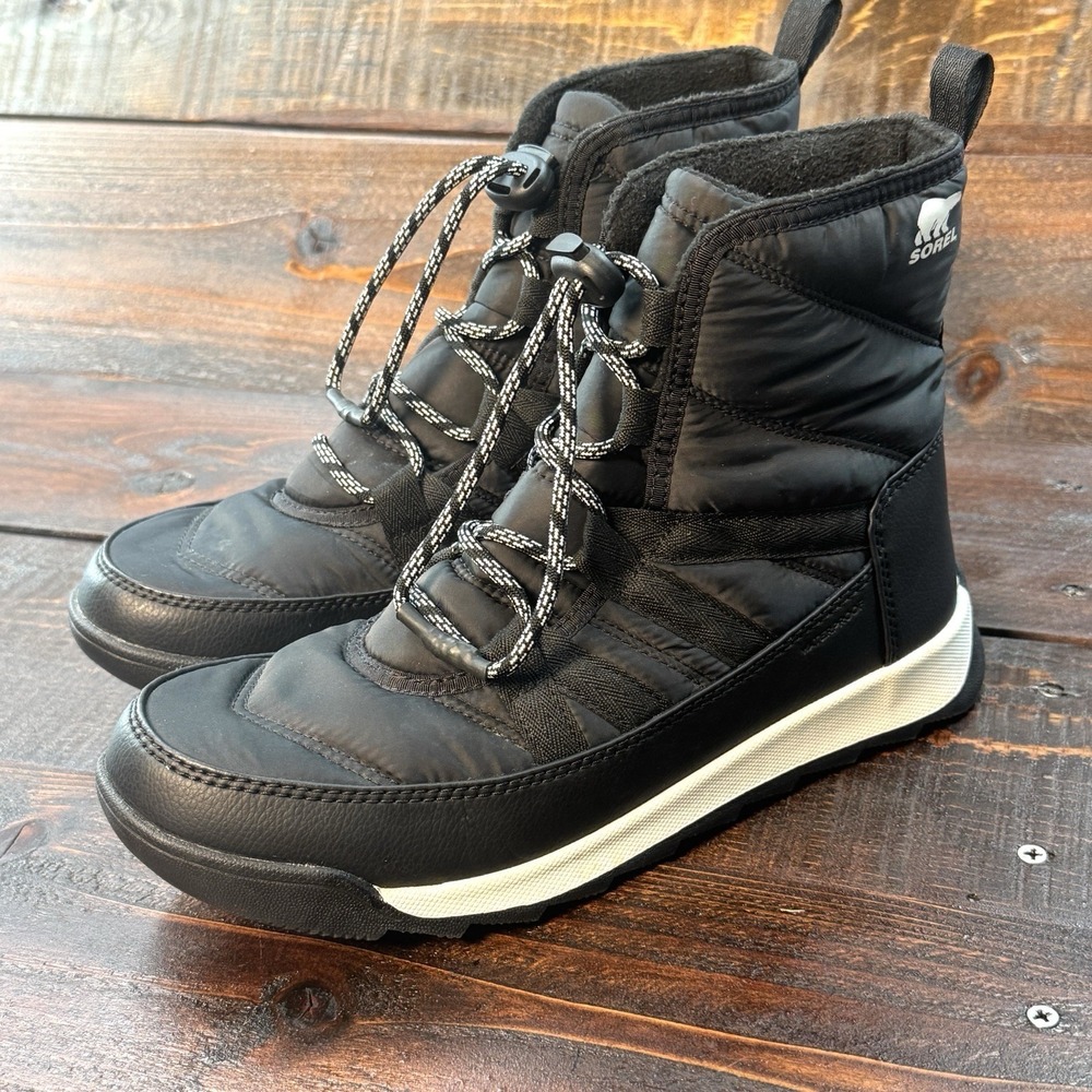 Sorel Womens Size 7.5 Whitney II Short‎ Lace Waterproof Boot Black NWOT